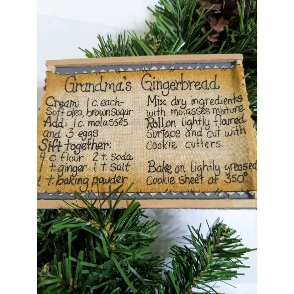 FARMHOUSE Grandma Gingerbread Christmas Wreath 15